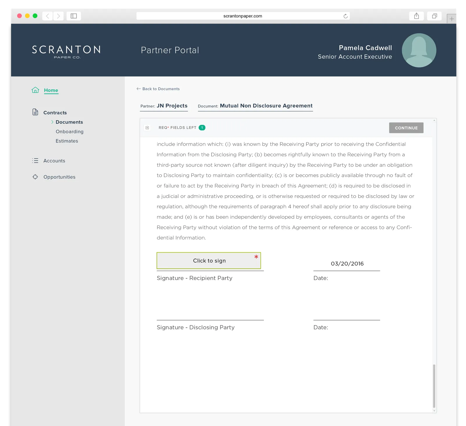 #width=550px; Shows the personalized once a user clicks to sign the signature box.