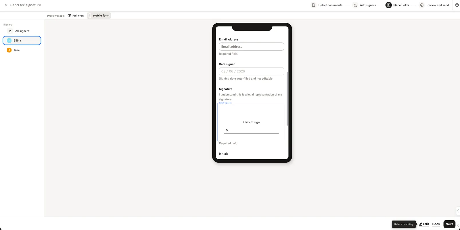 Updated signer app