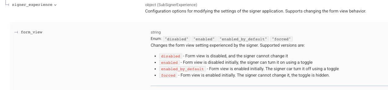 Mobile Form field specification
