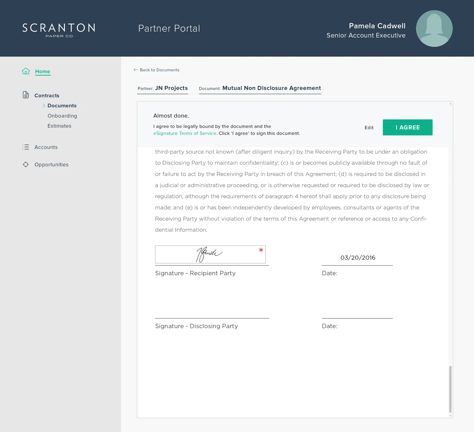 #width=550px; Shows the terms acceptance page with premium branding legal copy