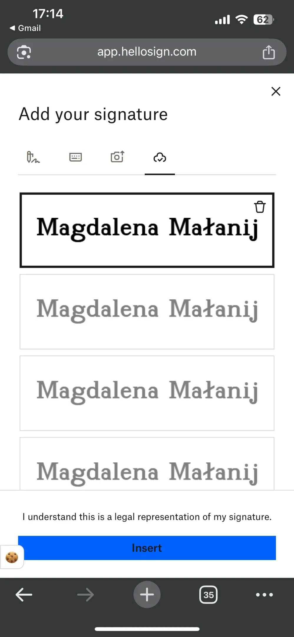 Current signer app