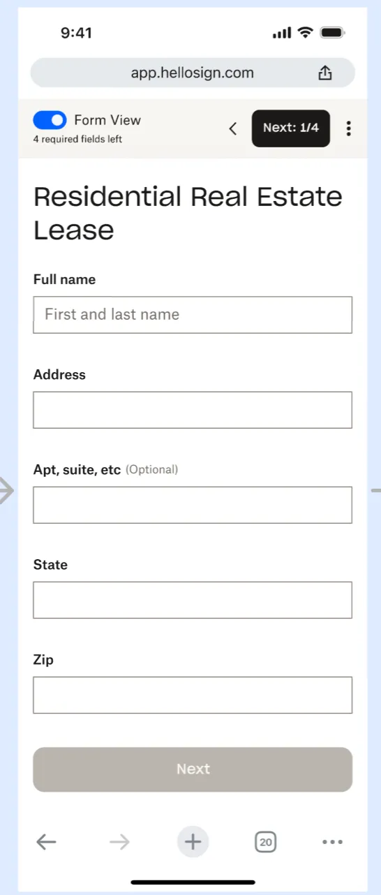 Labels in Mobile Form