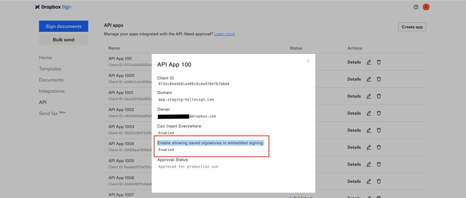Setting enabled review screen
