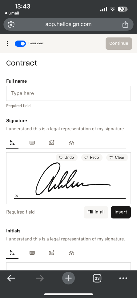 Image of signer app