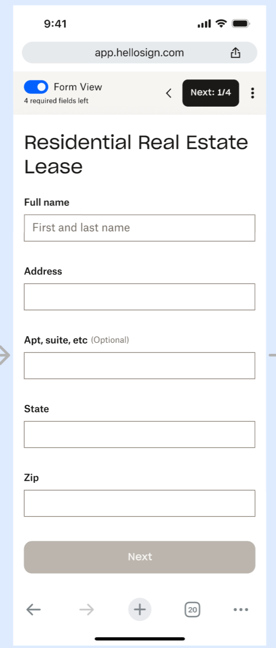 Image of labels in form view